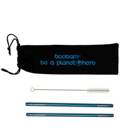 Boobam Boobamstraw Metal Wide Titanium Blue Ατσάλι