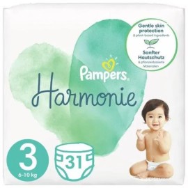 Pampers Harmonie Μέγεθος 3 (6kgr-10kgr) 31 Τεμάχια