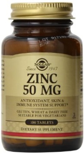 SOLGAR ZINC GLUCONATE 50MG 100TAB
