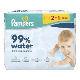 Pampers 99% Water Wipes Υγρά Μωρομάντηλα 180 τεμάχ