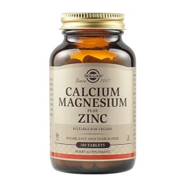 SOLGAR CALCIUM MAGNESIUM PLUS ZINC 100TAB