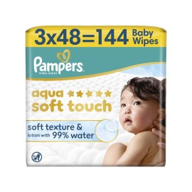 Pampers  Aqua Soft Touch Μωρομάντηλα 144τμχ (3x48)