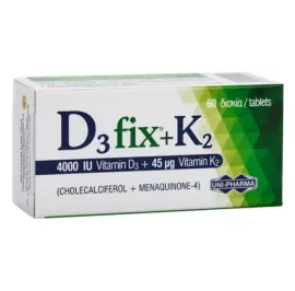 UNI-PHARMA D3 FIX 4000IU + K2 45MG 60CAPS