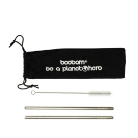 Boobam Boobamstraw Metal Wide Titanium Ατσάλινα Κα