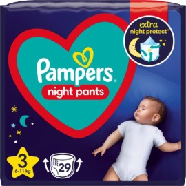 Pampers Night Pants Πάνες Νύχτας Νο3 6-11kgr 29 Τε