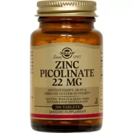 SOLGAR ZINC PICOLINATE 22MG 100TAB