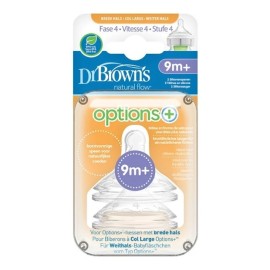 Dr. Browns Options+ Θηλή Σιλικόνης 9m+ Με Φαρδύ Λ