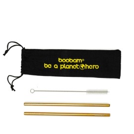 Boobam Boobamstraw Metal Wide Titanium Gold Ατσάλι