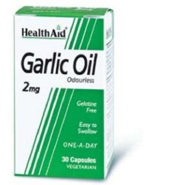 HEALTH AID GARLIC OIL 2MG ODOURLESS VEGETARIAN CAP