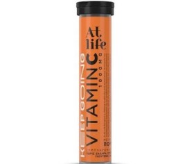 At Life Keep Going Vitamin C 1000mg Dietary Supplement With Vitamin C Orange Flavor 20 Effervescent Tablets