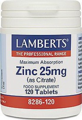 LAMBERTS ZINC 25MG (AS CITRATE) 120TAB