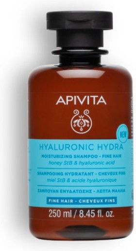 Apivita Hyaluronic Hydra Moisturizing Shampoo Σαμπουάν Ενυδάτωσης Με Μέλι StB & Υαλουρονικό Οξύ Για Λεπτά Μαλλιά 250ml