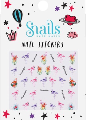 Snails Stickers Flamingos Αυτοκόλλητα Νυχιών για Παιδιά