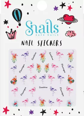Snails Stickers Flamingos Αυτοκόλλητα Νυχιών για Παιδιά