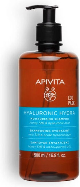 Apivita Hyaluronic Hydra Σαμπουάν Ενυδάτωσης Mε Υαλουρονικό Οξύ & Μέλι StB 500ml