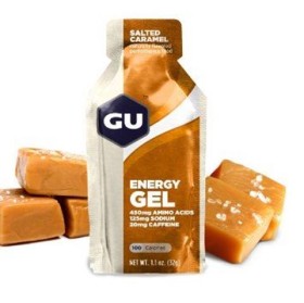 GU Energy Gel Salted Caramel Energy Gel Elevated Electrolytes 32gr Salted Caramel Flavor Caffeine 20mg