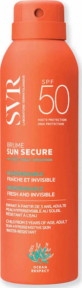 SVR Laboratoire Sun Secure Brume SPF50+ Αντιηλιακό Σπρέϊ Προσώπου & Σώματος 200ml