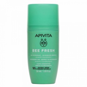 Apivita Bee Fresh 24h Deodorant Roll-on Αποσμητικό 24ωρης Δράσης Με Σεβασμό Στο Μικροβίωμα Του Δέρματος